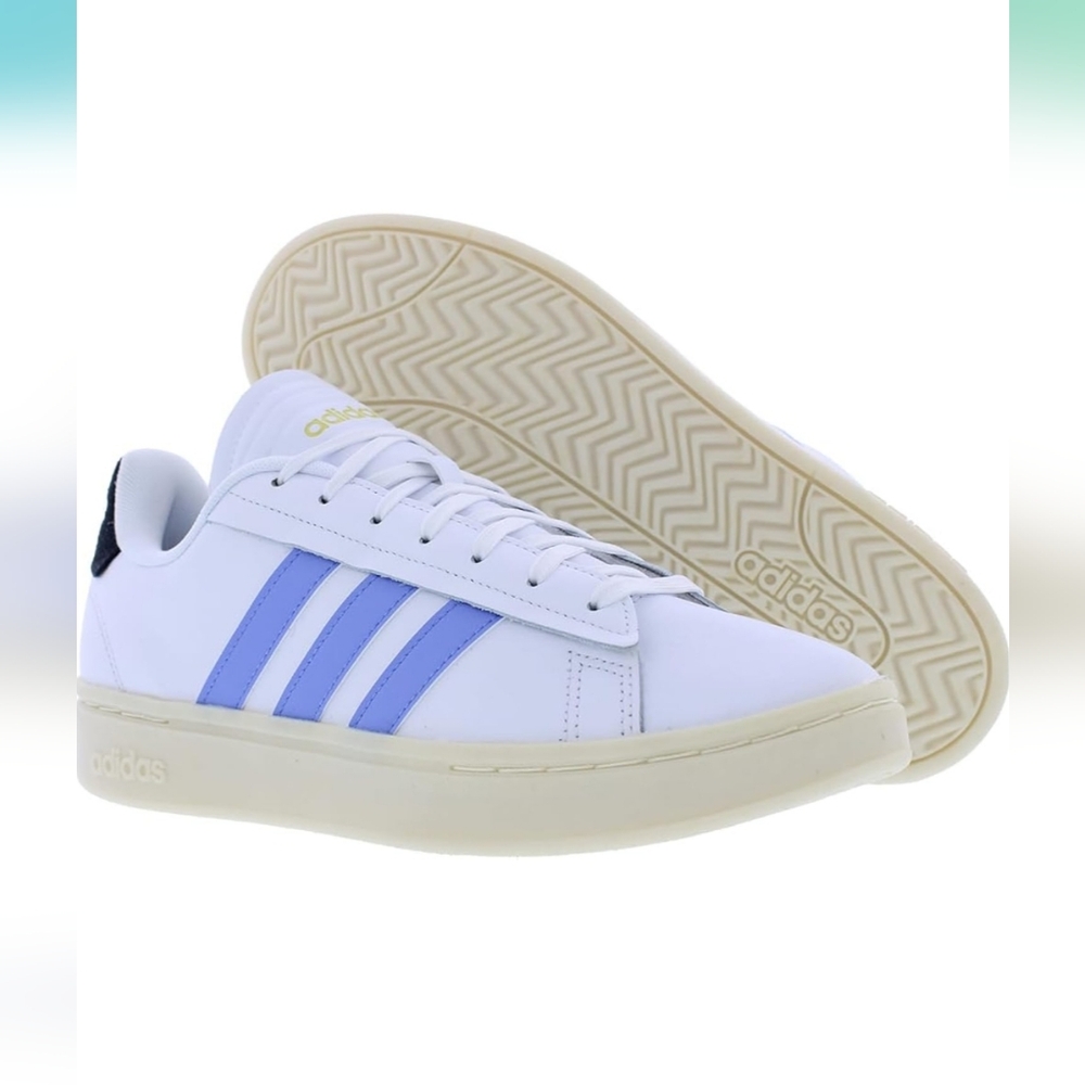 NWB adidas Women's Grand Court Alpha Sneaker, White/Blue‎ Fusion/Black Size 5.5